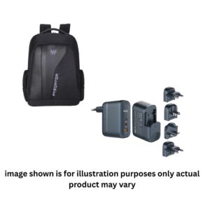 Acer New Predator Backpack (Premium Black) & Acer PowerMax 65W GaN USB Charger
