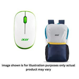 Acer Wireless Optical Mouse & Acer Pulse Lightweight Rich Polyster PU Coated Water-Resistant Backpack,