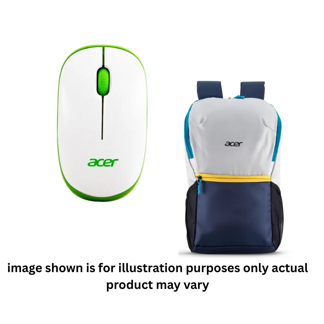 Acer Wireless Optical Mouse & Acer Pulse Lightweight Rich Polyster PU Coated Water-Resistant Backpack,