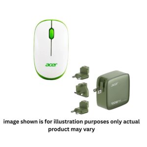 Acer Wireless Optical Mouse & Acer PowerMax 100W GaN Super Fast Charger | 4-Port USB